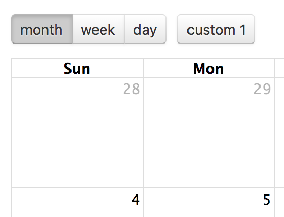 Screenshot: Custom buttons and a footerToolbar