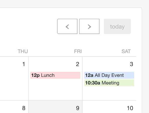 Screenshot of Light calendar
