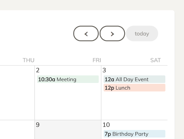 Screenshot of Paper calendar