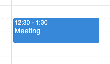Screenshot of event with regular height
