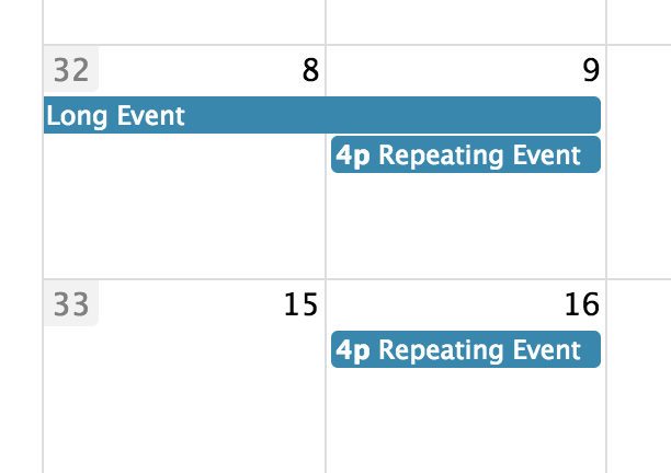 week numbers within days